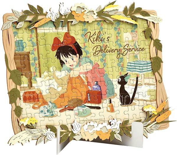 Ensky Kiki's Delivery Service 108 Piece Wood Style Jigsaw Puzzle and Paper Theater Frame — view 3