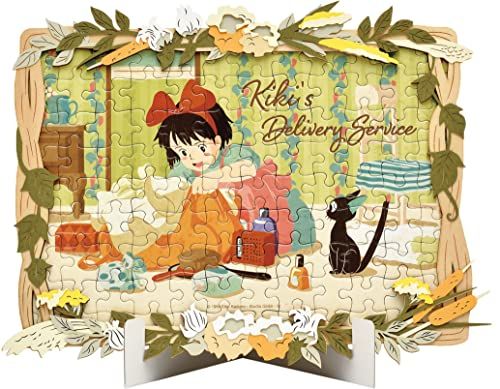 Ensky Kiki's Delivery Service 108 Piece Wood Style Jigsaw Puzzle and Paper Theater Frame