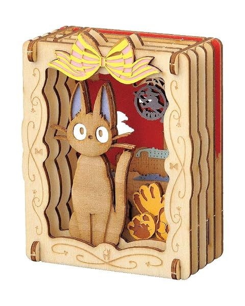 Ensky Paper Theater - Wood Style - Kiki's Delivery Service Black Cat Jiji — view 3