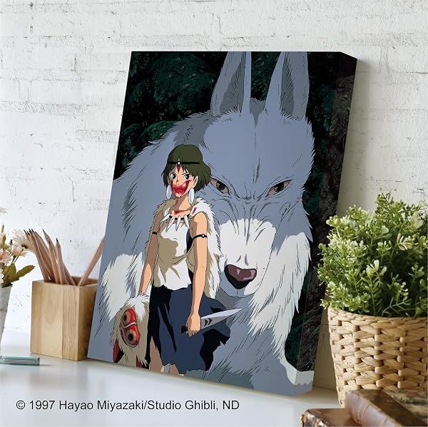 Ensky Princess Mononoke - Moro and San, 366 Piece ArtBoard Jigsaw Puzzle (Canvas Style) — view 4